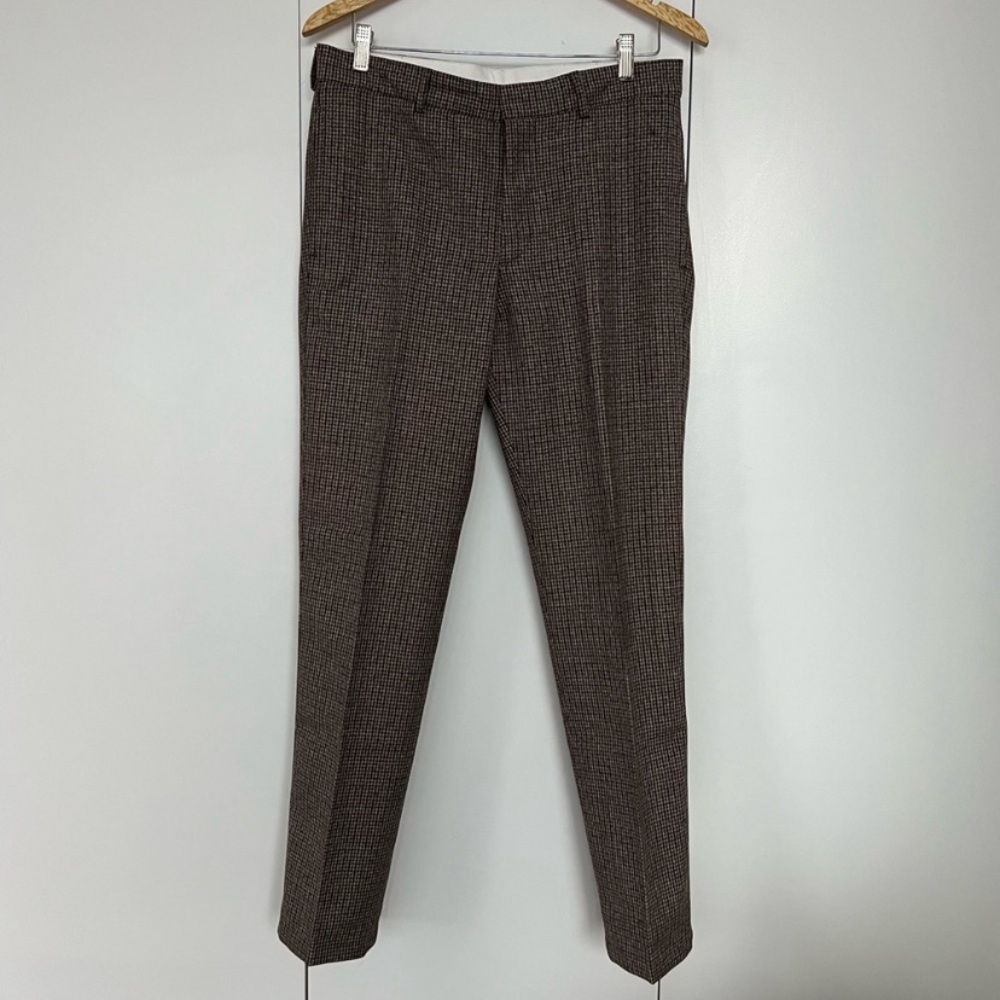 Sandro Men’s Wool Micro Houndstooth Pants, US 31 / FR 40